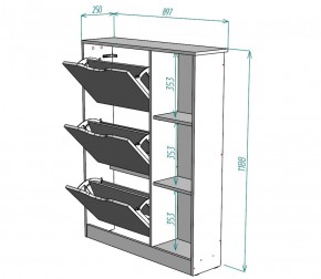 Обувница W38 (ДВ-Графит) в Богдановиче - bogdanovich.mebel-e96.ru