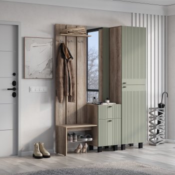 Прихожая Олива комп.1 шарли эвкалипт (БТС) в Богдановиче - bogdanovich.mebel-e96.ru