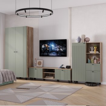 Шкаф 900 мм Олива ШК-16 эвкалипт софт (БТС) в Богдановиче - bogdanovich.mebel-e96.ru