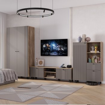 Шкаф 1000 мм 2-х створчатый Олива ШК-03 муссон софт (БТС) в Богдановиче - bogdanovich.mebel-e96.ru