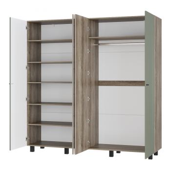 Шкаф 2000 мм 4-х створчатый Олива ШК-13 эвкалипт софт (БТС) в Богдановиче - bogdanovich.mebel-e96.ru