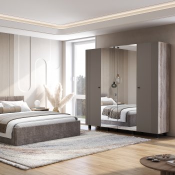 Шкаф 2000 мм 4-х створчатый Олива ШК-13 муссон софт (БТС) в Богдановиче - bogdanovich.mebel-e96.ru