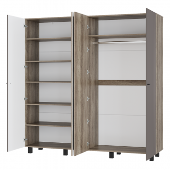 Шкаф 2000 мм 4-х створчатый Олива ШК-13 муссон софт (БТС) в Богдановиче - bogdanovich.mebel-e96.ru