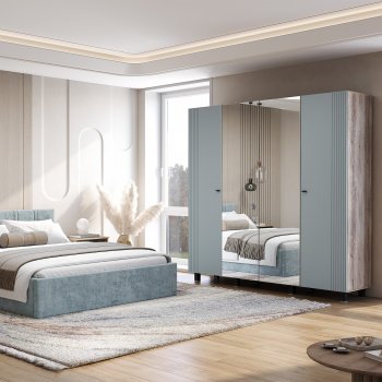 Шкаф 2000 мм 4-х створчатый Олива ШК-13 шарли бриз (БТС) в Богдановиче - bogdanovich.mebel-e96.ru