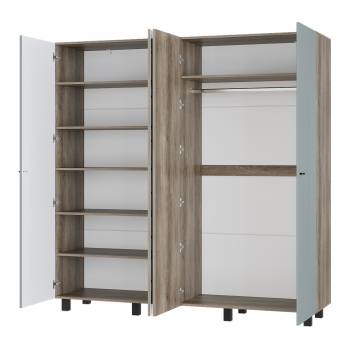 Шкаф 2000 мм 4-х створчатый Олива ШК-13 шарли бриз (БТС) в Богдановиче - bogdanovich.mebel-e96.ru