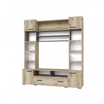 Мини-стенка ОГЦС-1 Оскар-18 дуб делано/графит(Текс) в Богдановиче - bogdanovich.mebel-e96.ru