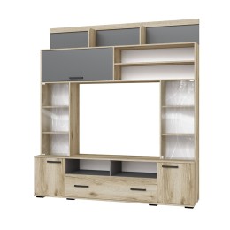 Мини-стенка ОГЦС-2 Оскар-18 дуб делано/графит (Текс) в Богдановиче - bogdanovich.mebel-e96.ru