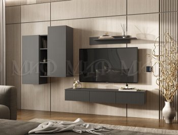 Стенка Оскар комп.2 графит (Миф) в Богдановиче - bogdanovich.mebel-e96.ru