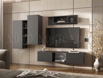 Стенка Оскар графит (Миф) в Богдановиче - bogdanovich.mebel-e96.ru