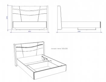Кровать с ПМ Палермо Elon 31 (СБК) в Богдановиче - bogdanovich.mebel-e96.ru