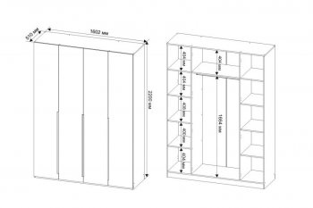 Шкаф 1600 мм Пальма, Сатин (ДСВ) в Богдановиче - bogdanovich.mebel-e96.ru