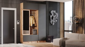Прихожая Бавария графит (Лин) в Богдановиче - bogdanovich.mebel-e96.ru