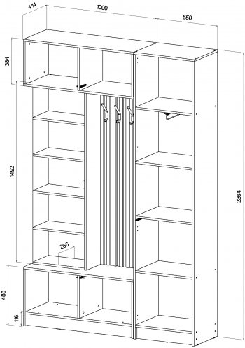 Прихожая Бавария графит (Лин) в Богдановиче - bogdanovich.mebel-e96.ru