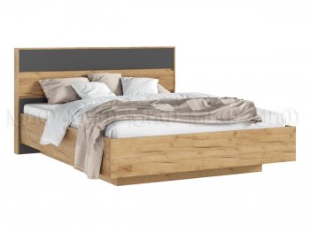 Кровать парящая Роджина с подсветкой, крафт/графит (Миф) в Богдановиче - bogdanovich.mebel-e96.ru