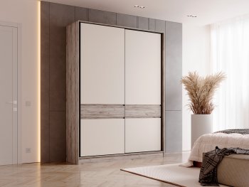 Спальный гарнитур Роджина крафт серый/кашемир, модульный (Миф) в Богдановиче - bogdanovich.mebel-e96.ru