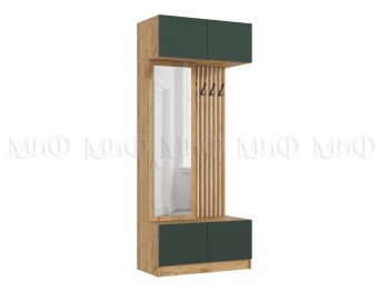 Прихожая Роджина крафт/изумруд, модульная (Миф) в Богдановиче - bogdanovich.mebel-e96.ru