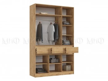 Шкаф 1500 мм 3-х створчатый Роджина крафт/изумруд (Миф) в Богдановиче - bogdanovich.mebel-e96.ru