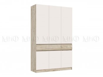 Шкаф 1500 мм 3-х створчатый Роджина крафт серый/кашемир (Миф) в Богдановиче - bogdanovich.mebel-e96.ru
