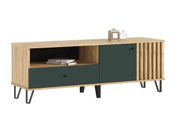 Тумба ТВ (1500) Роджина крафт/изумрудный (Миф) в Богдановиче - bogdanovich.mebel-e96.ru