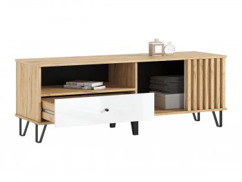 Тумба ТВ (1500) Роджина крафт/белый (Миф) в Богдановиче - bogdanovich.mebel-e96.ru