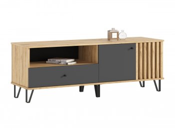 Тумба ТВ (1500) Роджина крафт/графит (Миф) в Богдановиче - bogdanovich.mebel-e96.ru