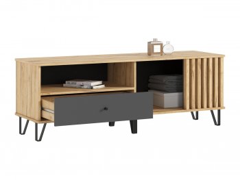 Тумба ТВ (1500) Роджина крафт/графит (Миф) в Богдановиче - bogdanovich.mebel-e96.ru