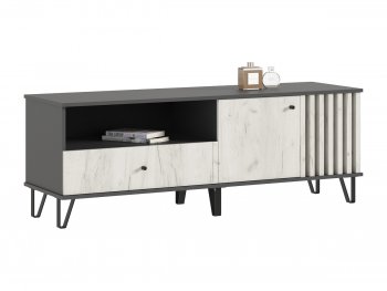 Тумба ТВ (1500) Роджина крафт белый/графит (Миф) в Богдановиче - bogdanovich.mebel-e96.ru