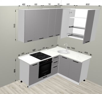 Кухонный гарнитур угловой 2000*1400 мм (Санвут) в Богдановиче - bogdanovich.mebel-e96.ru