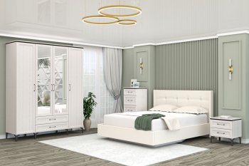 Кровать Шарм (арт.021), настил, экокожа Sontex Milk (Диал) в Богдановиче - bogdanovich.mebel-e96.ru