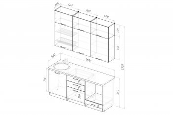 Кухонный гарнитур Шелли макси 1800 мм (Герда) в Богдановиче - bogdanovich.mebel-e96.ru