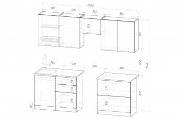 Кухонный гарнитур Шелли макси 2300 мм (Герда) в Богдановиче - bogdanovich.mebel-e96.ru