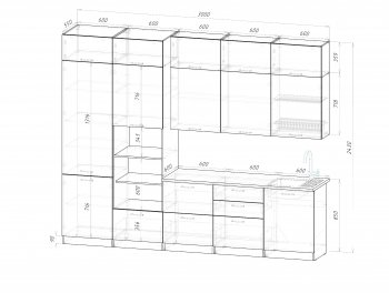 Кухонный гарнитур Шелли макси 3000 мм (Герда) в Богдановиче - bogdanovich.mebel-e96.ru