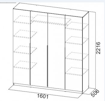 Шкаф 1600 мм ШК-5 с антресолью графит (СВ) в Богдановиче - bogdanovich.mebel-e96.ru