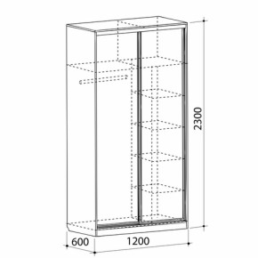 Шкаф-купе Рио 1-600 Бабочки (полки справа) в Богдановиче - bogdanovich.mebel-e96.ru