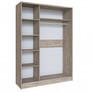 Шкаф-купе Стиль-2 1600 мм крафт белый/крафт серый (Текс) в Богдановиче - bogdanovich.mebel-e96.ru