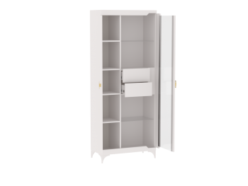 Пенал со стеклом широкий NEW Сиде Белый (СБК) в Богдановиче - bogdanovich.mebel-e96.ru