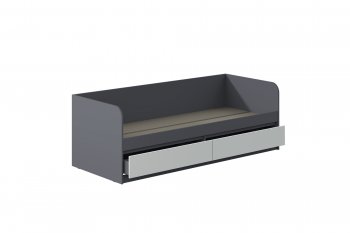 Кровать Соната 900 графит/белый (Зарон) в Богдановиче - bogdanovich.mebel-e96.ru