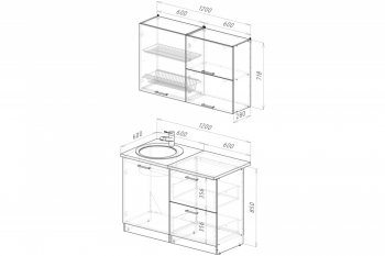 Кухонный гарнитур Терция лайт 1200 мм (Герда) в Богдановиче - bogdanovich.mebel-e96.ru