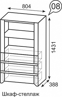 Шкаф-стеллаж №8 Твист (ИжМ) в Богдановиче - bogdanovich.mebel-e96.ru