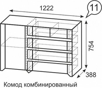 Комод комбинированный №11 Твист (ИжМ) в Богдановиче - bogdanovich.mebel-e96.ru