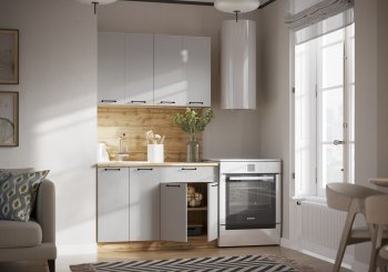 КУхонный гарнитур Валерия 1200 мм вотан/серый (Сурская) в Богдановиче - bogdanovich.mebel-e96.ru