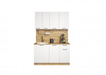 КУхонный гарнитур Валерия 1400 мм вотан/белый (Сурская) в Богдановиче - bogdanovich.mebel-e96.ru