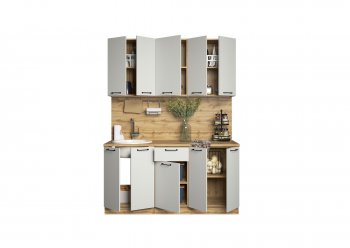 КУхонный гарнитур Валерия 1600 мм вотан/серый (Сурская) в Богдановиче - bogdanovich.mebel-e96.ru