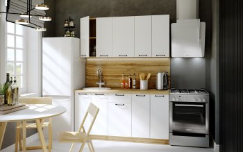 КУхонный гарнитур Валерия 1600 мм вотан/белый(Сурская) в Богдановиче - bogdanovich.mebel-e96.ru