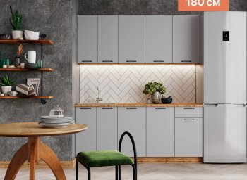 КУхонный гарнитур Валерия 1800 мм вотан/серый (Сурская) в Богдановиче - bogdanovich.mebel-e96.ru