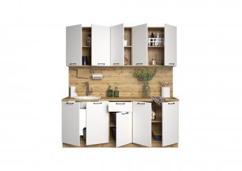 КУхонный гарнитур Валерия 2000 мм вотан/белый (Сурская) в Богдановиче - bogdanovich.mebel-e96.ru