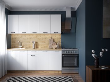 КУхонный гарнитур Валерия 2000 мм вотан/белый (Сурская) в Богдановиче - bogdanovich.mebel-e96.ru