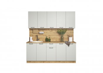 КУхонный гарнитур Валерия 2000 мм вотан/серый (Сурская) в Богдановиче - bogdanovich.mebel-e96.ru