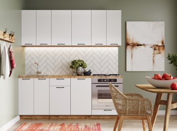 КУхонный гарнитур Валерия 2000 мм под духовку, вотан/белый (Сурская) в Богдановиче - bogdanovich.mebel-e96.ru