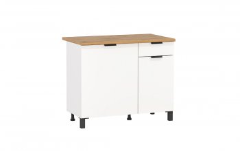 Шкаф нижний Венера (1000) ЛДСП белый (Олмеко) в Богдановиче - bogdanovich.mebel-e96.ru